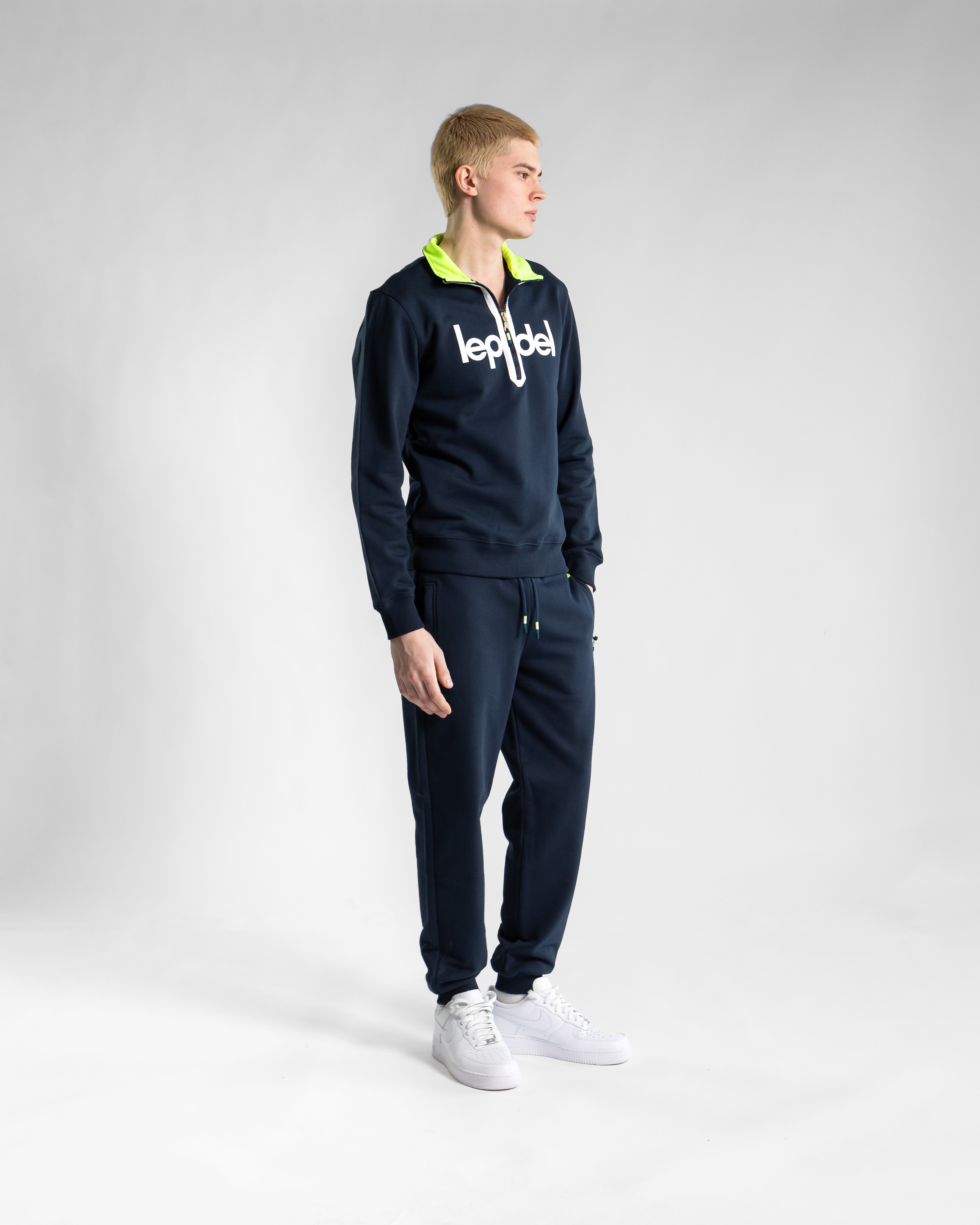 1/4 Zip Court Sweater - Riviera Navy – Le Padel